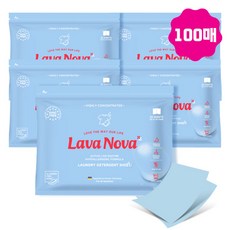 LavaNova 라바노바 시트형 고농축 세탁세제 바로 녹는 간편한 여행용 시트세제 보관하기 쉬운 시트세제, 20매입, 5세트