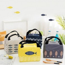 쿨링 지퍼 아이스팩 보온 토트백 물고기 디자인 쿨러백 보냉팩 미니아이스박스, 그레이