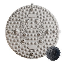 天天GO 腳印指壓板 凸點筋膜球組合 磁石指壓板 超慢跑指壓板 腳底按摩 55公分指壓板 超慢跑墊 有氧運動, 升級貼合足部【煙雨灰】+凸點筋膜球, 1個