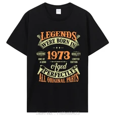 재미있는 빈티지 1973 남편 티셔츠 여름 스타일 그래픽 코튼 티셔츠 스트리트웨어 생일 선물 특대 남성 의, 07 XS（old）, 10 black2