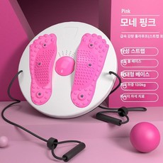 올원픽 허리돌리기운동기구 회전 원판 공원 운동, 1개, 핑크 풀 로프 포함