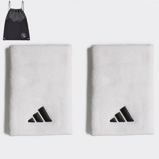 아디다스 뉴 로고 롱 손목밴드 TENNIS 스포츠 라켓운동 흰색 2개입 (PGN짐쌕가방 지급), 화이트(WC)
