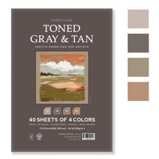 파펠시노 오일파스텔 색연필전용 종이 스케치북 브리스톨지 스프링형, B5 패드형 톤드앤그레이 (4색혼합), 40매, 1개