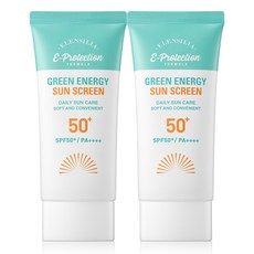 [엘렌실라] 그린에너지 온가족 진정 수분 선크림 SPF50+ UVA++++ 유기자차 저자극 민감피부 촉촉진정 백탁없는 약산성 데일리 자외선차단 순한선크림 가족용전용선케어 지속력좋은, 50ml, 2개