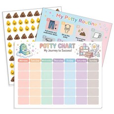 용 17Pc 배변 훈련 차트 12장의 스티커가 있는 주간 1000개 이상의 및 소변 스티커 성공을 위한 화장실 용품