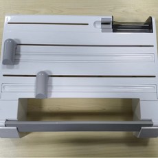 6合1廚房置物架 免打孔 壁掛式 保鮮膜切割器 捲筒紙置物架, 白色, 1個