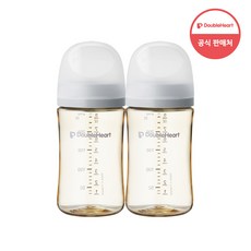 더블하트 모유실감 3세대 PPSU 모먼트 단품 240ml 새벽그레이 (M젖꼭지포함), 4개