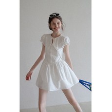 EGGKA 프렌치 자수 A라인 드레스 라인원피스 겨울원피스, 화이트-롱 드레스