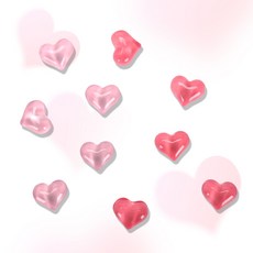 냉장고 자석 마그네틱 현관문 인테리어 자석, 핑크 하트 10p