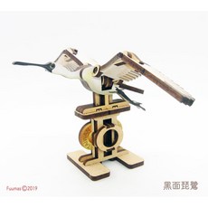 立體可動木質拼圖-黑面琵鷺 益智玩具 環保木質 親子互動 黑面琵鷺造型, 1個