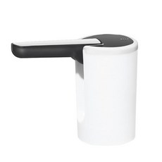 充電款電動抽水器 摺疊防塵飲水機 桶裝水抽水器 礦泉水吸水泵 一鍵出水 戶外露營辦公室可用, 黑白, 1個