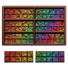 Ziliny 로즈 홀로그램 초콜릿 바 몰드 실리콘 무지개 조명 효과 깊고 두꺼운 DIY 캔디 디저트 베이킹 사탕 왁스 멜트 케이크 장식용 (대형 및 두꺼움)_164806, 장미_164806, 정사각형