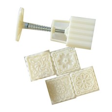 쿠키 스탬프 스퀘어 플라워 문 케이크 몰드 손 압력 문 케이크 메이커 베이킹 도구 중추절 기념, Flower core