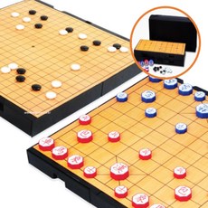 어린이바둑 장기게임 양면 중형 자석보드게임 자석장기, 블랙, 화이트, 레드, 블루, 2인용, 6세