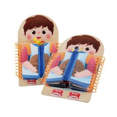 蒙特梭利2-3歲幼兒童拉拉鍊系紐帶扣繫鞋帶 學前教育忙碌板, 1個, 男孩職業忙碌板