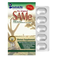 NutraLife 오리지널 아데노실 메티오닌 SAM-e 400mg, 1개, 30정