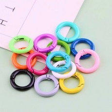 24mm 오픈형 컬러 오링 원터치 연결고리 키링 O링 연결 개고리 부자재 diy, 화이트, 1개