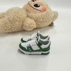 LABUBU 천 신발 인형 17 cm교체용 누드 모델 액세서리 펜던트 보호 쉘 아기 옷 스티커 블라인드 박스, T그린 라비통 운동화