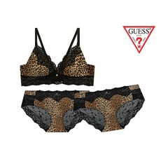 [백화점매장출고] 게스언더웨어 게스 섹시 레오파드나염 몰드브라렛1개 레이스팬티2개세트(GBWBR822BR/GBWPT822BR)