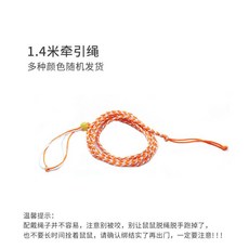 花枝鼠牽引繩 遛倉鼠繩子 背帶式小型外齣繩 外帶鏈子 齣門用品繩 飛鼠, 1.4米繩 顏色隨機, 1個