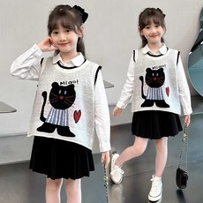 賣場優選童裝 女童毛衣 女童背心秋季外穿2025年洋氣小女孩馬甲毛衣兒童套頭針織衫春秋款