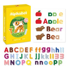 하뚱 자석놀이 알파벳 : 카드가 포함된 아기 자석 퍼즐, 78피스, 1개