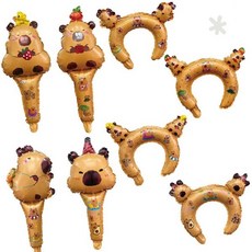 동물 캐릭터 머리띠 풍선 파티용품 생일 축하 행사 장식 소품 어린이 성인 이벤트, 1개, 카피바라머리띠1P