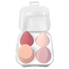 美妝蛋/粉撲/化妝海綿收納盒 (含粉撲) 乾濕兩用氣墊粉撲 MZ0075, 粉色