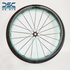 速度公園 DSC 碳纖維輪組「ICON」50高 線條標 寬版碳幅條 碟煞 自行車 輪組 CADEX 50高 Liv, 1個, 湖水綠