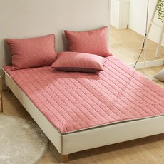 [구름안애] 국내제작 올데이 마이크로 온수매트커버 라텍스 탄소 전기 매트 커버, 핑크