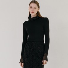 [국내매장 정품] 막스까르띠지오 [라쿤 양모] 펄 네트 터틀넥 골지 니트 624561