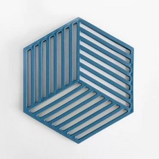 三角形隔熱墊 六邊形矽膠隔熱墊, 六邊形藍色線條