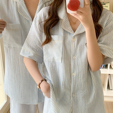 미니뮤즈 홈커밍 하울 겨울용 누빔 여성 남성 긴팔 커플용 잠옷 세트