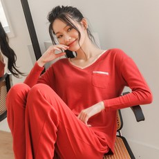 LaBome 兩件式褲裝家居服/睡衣 活力橘/沉靜灰