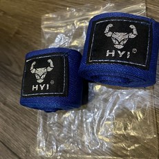 子甄彣璟 牛哥 吸汗拳擊繃帶 搏擊散打纏手帶, 1個, 藍色3米-包裝袋