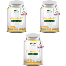 Nu U Nutrition 뉴 유 뉴트리션 비타민D3 1000IU 소프트젤, 3개