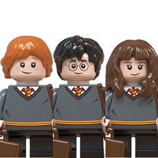 해리포터 호환블럭 브릭미니피규어 시리즈 01 : 주인공 3인 캐릭터 호그와트 마법학교 취미/수집/장식/컬렉션용 커스텀 호환 블록피겨 컬렉션, 1개, HP-0104. 해리포터 주인공 3인(로켓)