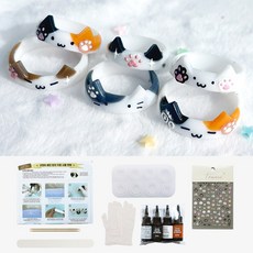 [마니랜드] 고양이 레진반지 만들기 DIY 키트, 1개, 고양이반지키트
