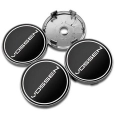 휠캡 허브스페이스 VOSSEN 로고 배지 자동차 휠 허브 센터 캡 스타일링 림 커버 엠블럼 스티커 장식 액서리 56mm 60mm 트당 4 개 [호환], 60MM Black