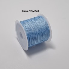 [비즈엔케이] 0.6mm 나일론 매듭실 35M (롤) 판매단위 팔찌 만들기 재료, 1개, 14.스카이블루