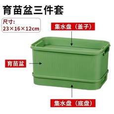 【開發票/統編】家用豆芽機 食品級免插電綠豆芽培育盆 懶人自動排水發芽神器 無毒育苗器, 1個, 【芽苗盆1套】草綠+2集水盤, 草綠