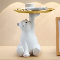 라워스 귀여운 곰돌이 차키 악세사리 트레이, 앉아있는 북극곰