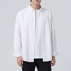 문컬렉션 베이직 프리미엄 옥스포드 오버핏 남방 남성 긴팔 셔츠