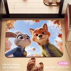 주토피아 ZOOTOPIA 닉 주디 규조토 발매트, 40x60cm, 4
