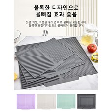 주방용품 물빠짐매트 미끄럼방지 단열매트 건조대 식탁매트 실리콘 미끄럼방지 물빠짐매트, 스몰 그레이(26.2x37cm), 1개