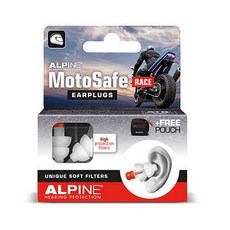 ALPINE MOTOSAFE RACE 重機專用耳塞，舒適降噪，保護聽力, 白色, 1套