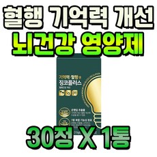 혈행 기억력 개선 도움 중장년층 징코 뇌건강 영양제 1통 1개월분 은행잎 추출물 에너지 생성 나이아신 흑마늘 석류 농축 분말