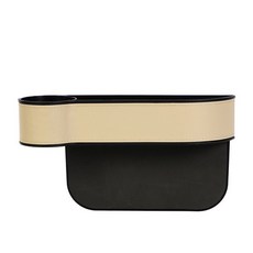 可愛小熊汽車座椅縫隙收納盒，手機置物，杯架, 左側-米色, 1個