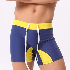 UXH長款平角泳褲 時尚拼色反光條貼身舒適 男士四角泳褲