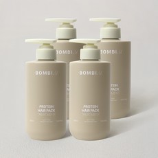 봄비유 판테놀 보습 식물성 단백질 영양 손상모 헤어팩 트리트먼트 케어, 4개, 500ml